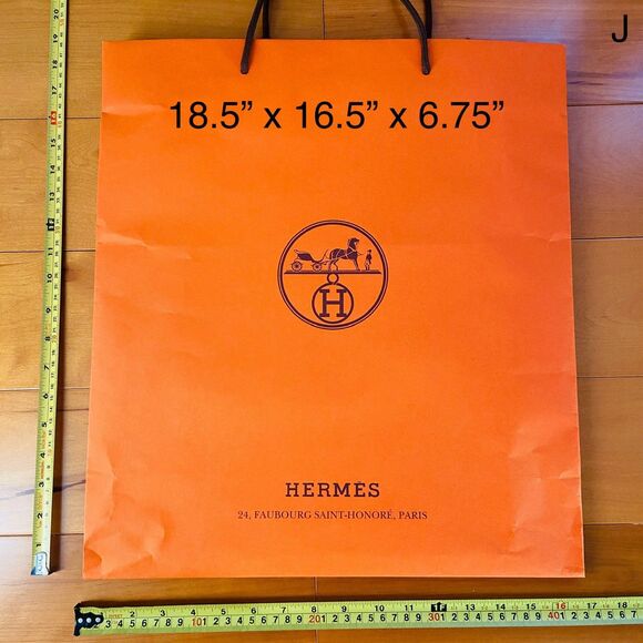 Hermes Paper Shopping Bag - orange large (18.5" x 16.5" x 6.75") [J] - Picture 1 of 6